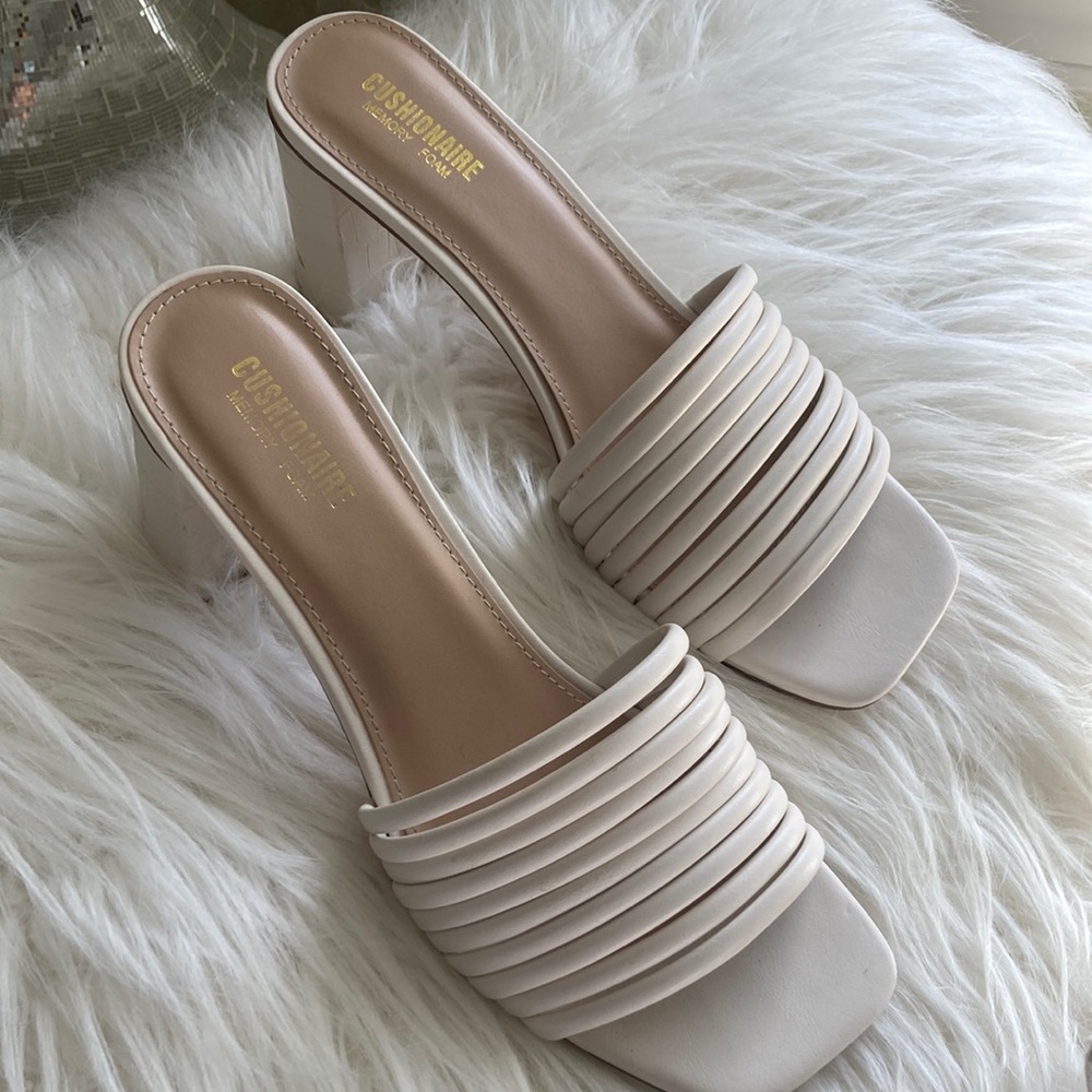 Women's Cream Slide Sandals